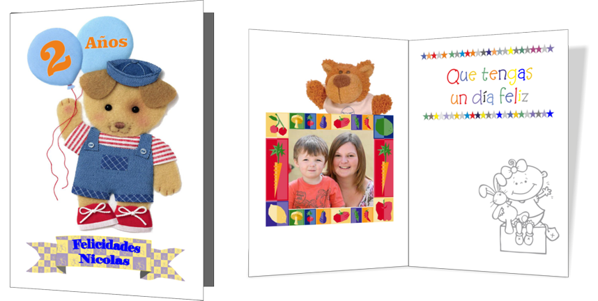 tarjeta oso con globo