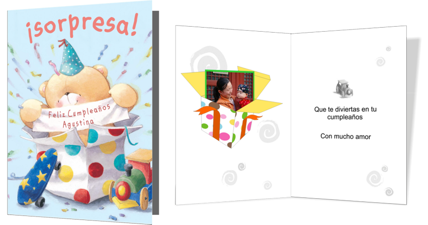 tarjeta oso con regalo