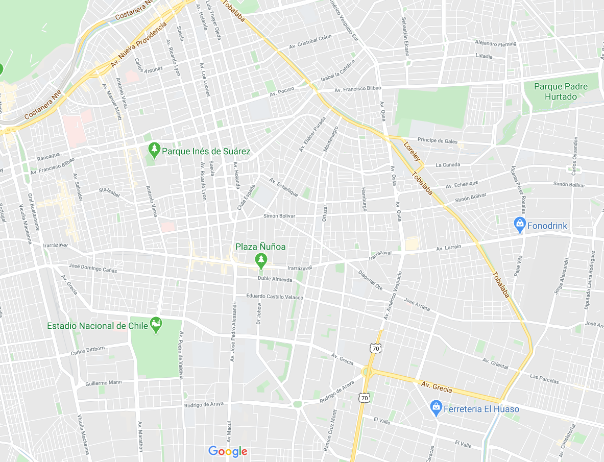 mapa Region V con impresoras